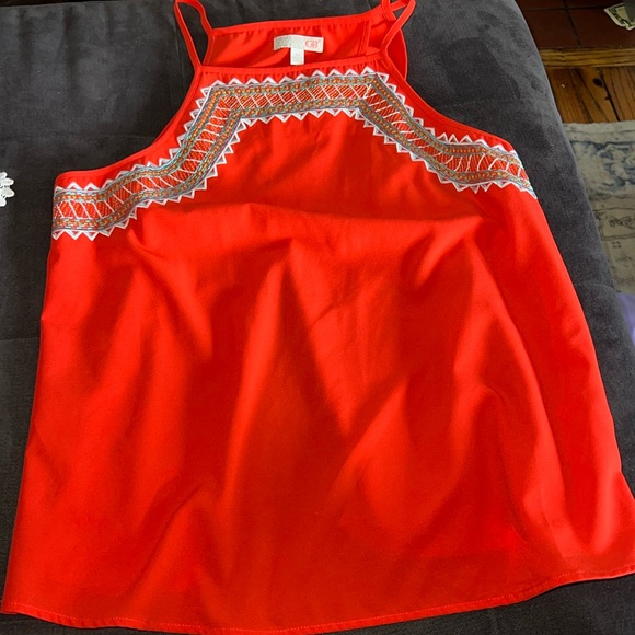 Gianni Bini Tops - GB coral/orange open back top size medium